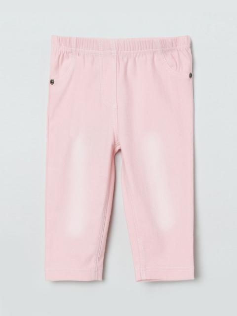 

max Girls Pink Regular Fit Mid-Rise Low Distress Jeans