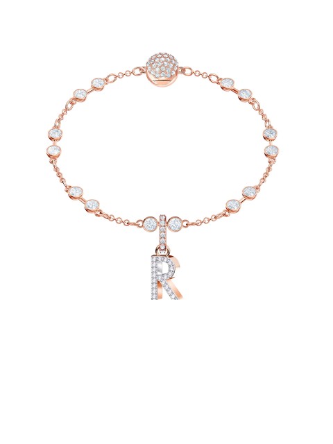 

SWAROVSKI Rose Gold-Plated White Quartz-Studded R Alphabet-Shaped Pendant