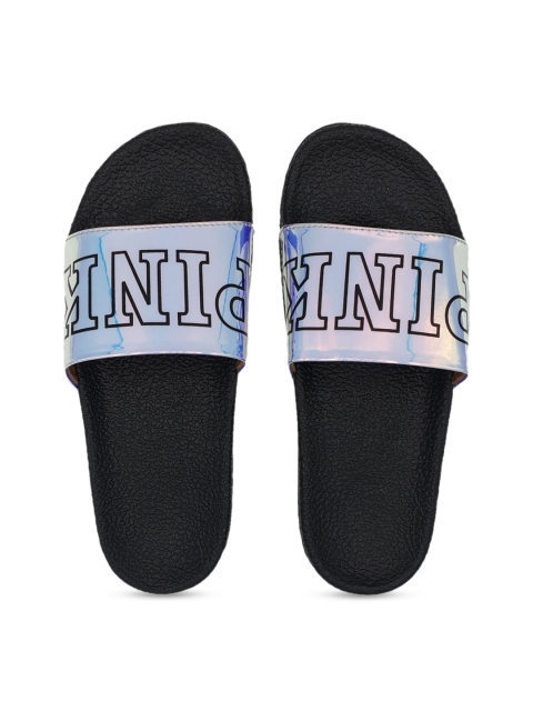 

Pampy Angel Women Silver-Coloured Printed Water-Resistant Slides