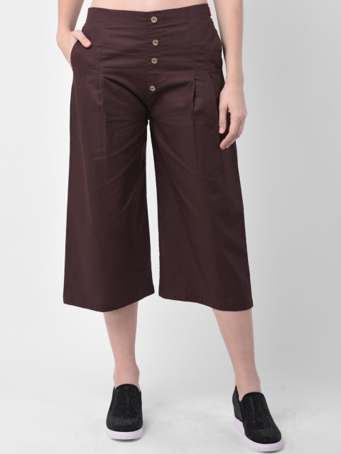

GRACIT Women Brown Regular Fit Solid Culottes