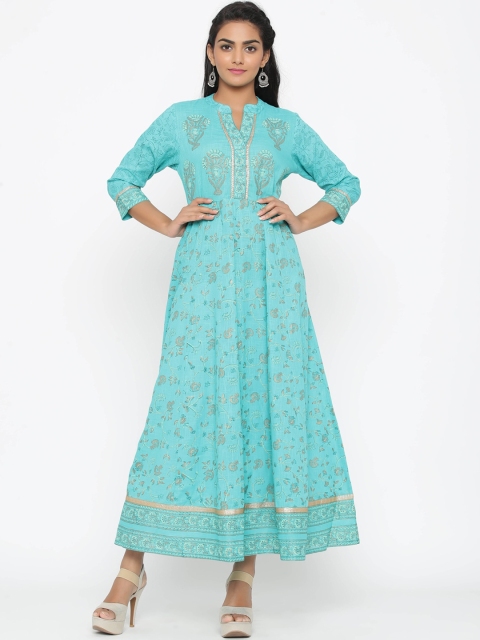 

WomenMagic Women Blue Floral Printed Maxi Dress