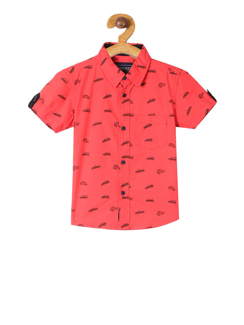 

Cherokee Boys Coral Regular Fit Printed Casual Shirt