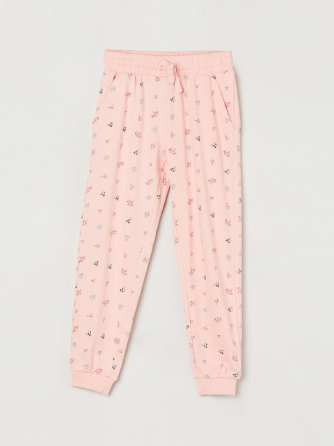 

max Girls Pink Regular Fit Printed Joggers