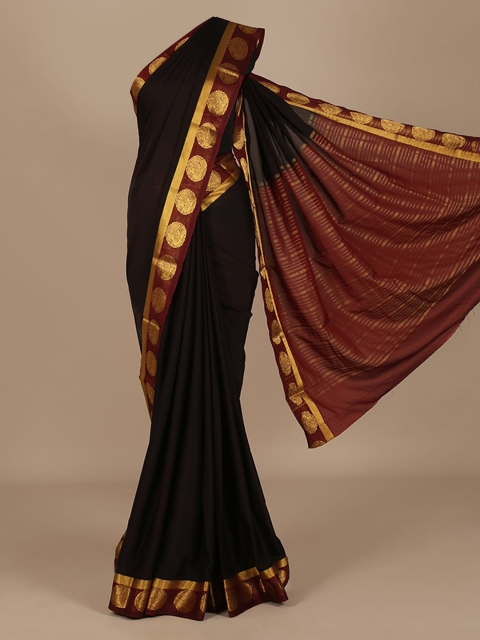 

Pothys Brown Solid Saree