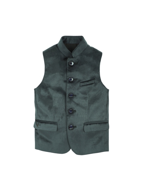 

Allen Solly Boys Green Solid Cotton Pure Cotton Waistcoat