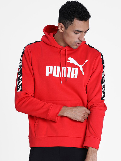 

Puma Men Red Printed Amplified Hooded Sweatshirt