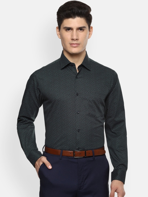 

Van Heusen Men Green Regular Fit Printed Cotton Formal Shirt
