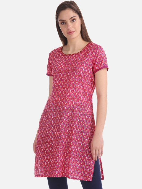 

Karigari Women Red Printed A-Line Kurta
