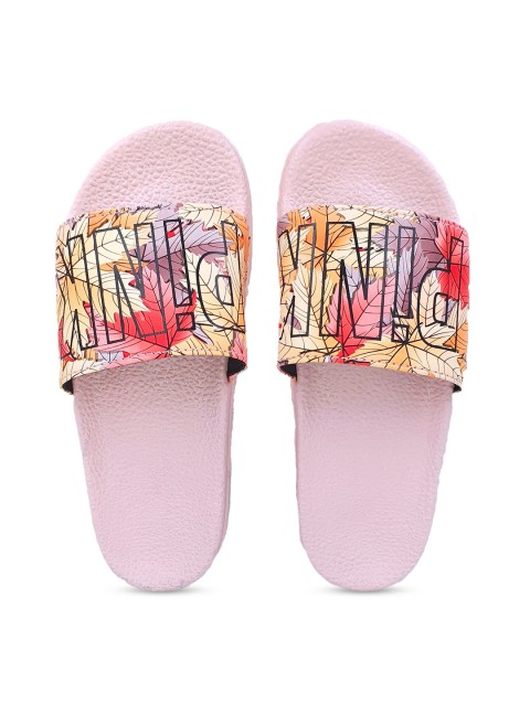 

Pampy Angel Women Pink & Beige Printed Sliders