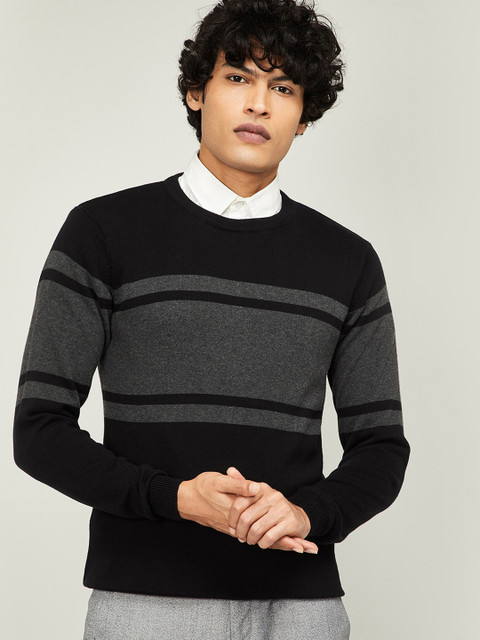 

CODE by Lifestyle Men Black & Grey Striped Pullover