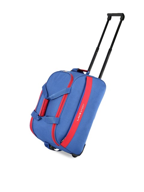 

LAVIE SPORT Unisex Blue & Red Solid Small Wheel Duffel Bag