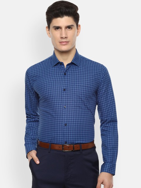 

Van Heusen Men Blue Slim Fit Checked Formal Shirt