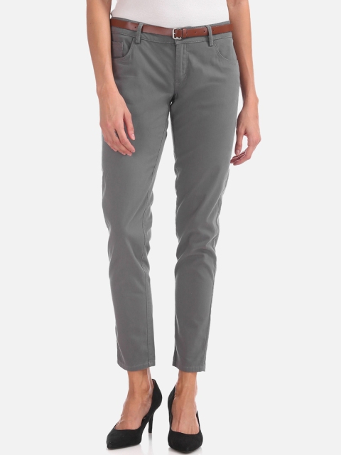 

Cherokee Women Grey Regular Fit Solid Regular Trousers