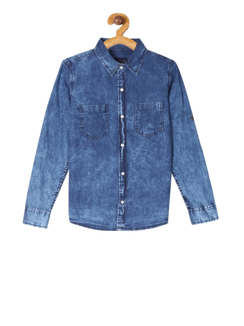 

Cherokee Boys Blue Regular Fit Self Design Casual Shirt