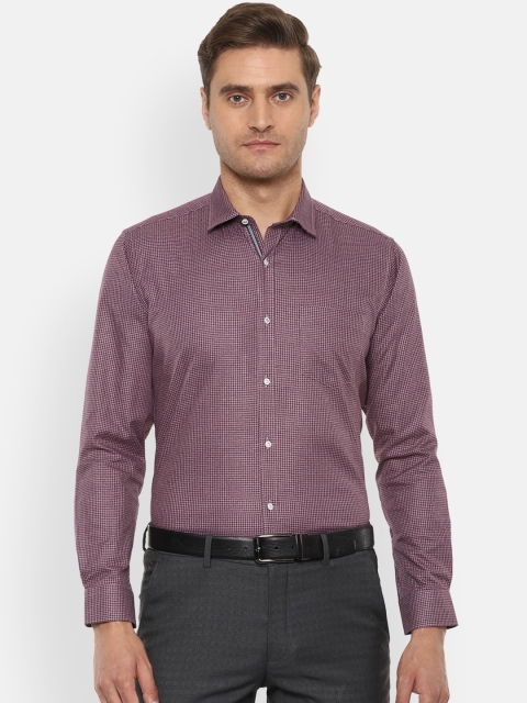 

Van Heusen Men Mauve Manhattan Regular Fit Checked Formal Shirt