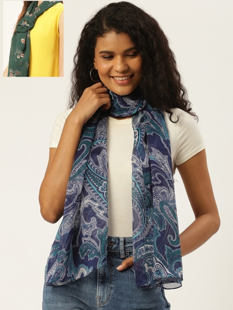 

Trend Arrest Women Pack Of 2 Printed Scarves, Blue