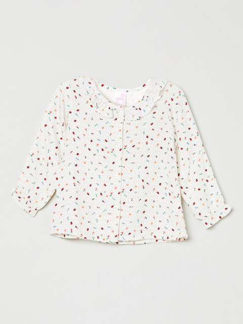 

max Girls White & Red Regular Fit Printed Casual Shirt