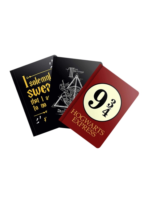 

MC SID RAZZ Set Of 3 Harry Potter Infographic Binded Notebook, Maroon