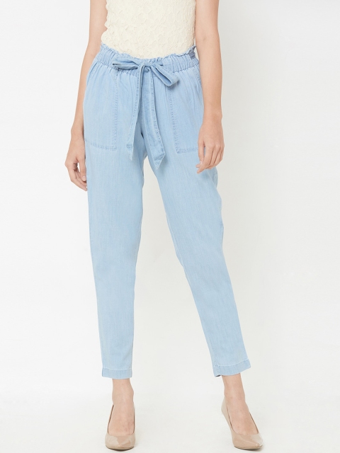 

Kraus Jeans Women Blue Regular Fit Solid Peg Trousers