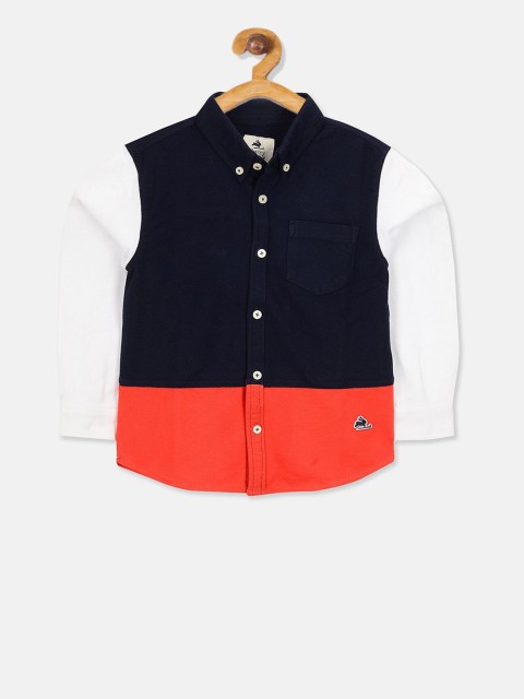 

Cherry Crumble Boys Multicoloured Regular Fit Colourblocked Casual Shirt, Multi