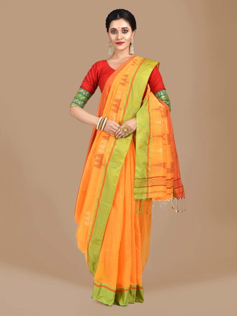 

Mitera Yellow Woven Design Cotton Blend Saree