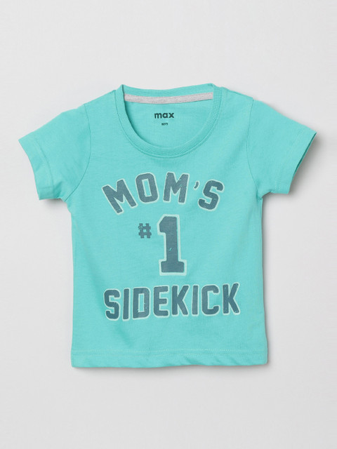 

max Boys Green Printed Round Neck T-shirt