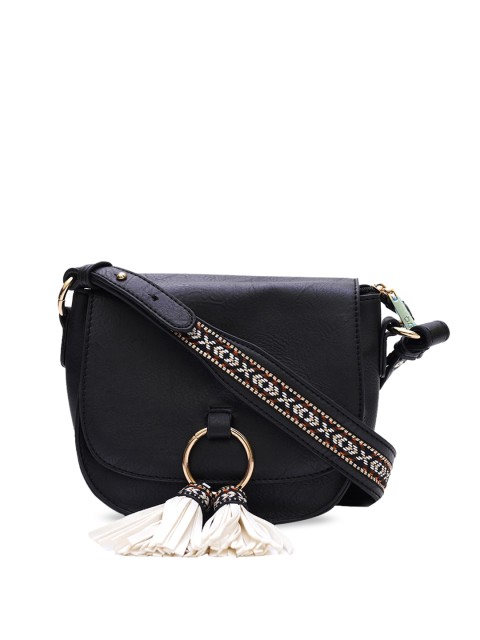 

Global Desi Black Solid Sling Bag