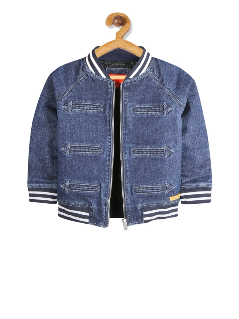 

Cherry Crumble Boys Blue Solid Denim Jacket