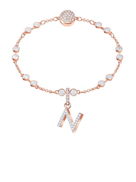 

SWAROVSKI Rose-Gold Plated White Crystal-Studded Alphabet Charm Pendant