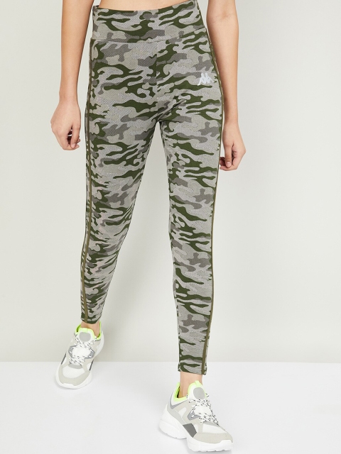 

Kappa Women Olive Green Printed Track Pants