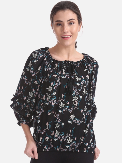 

Cherokee Women Black Printed A-Line Top