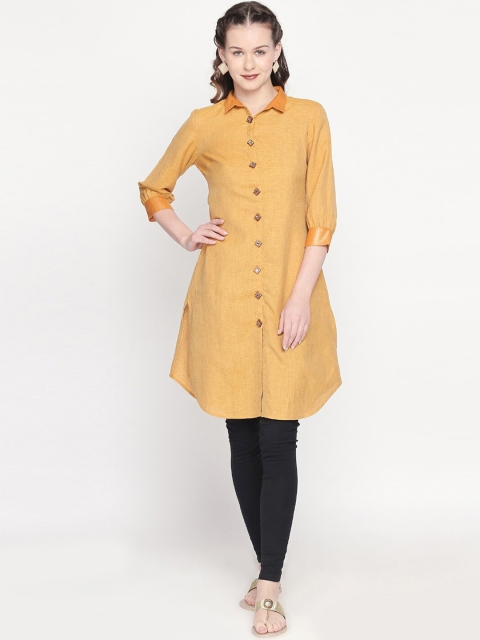 

Lobaanya Women Yellow Solid A-Line Kurta