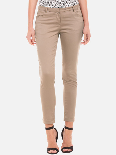 

Cherokee Women Beige Regular Fit Solid Trousers