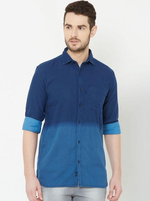 

Donzell Men Blue Custom Regular Fit Colourblocked Casual Shirt