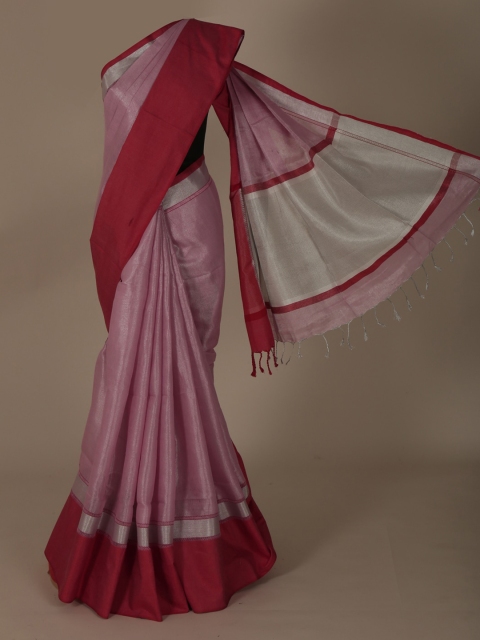 

Pothys Pink Solid Pure Linen Saree