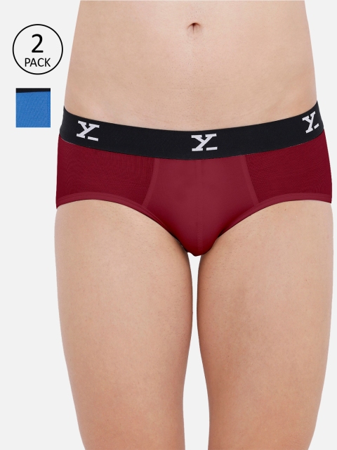 

XYXX Men IntelliSoft Antimicrobial Micro Modal Pack of 2 Ace Briefs XYBRF2PCKN381, Red