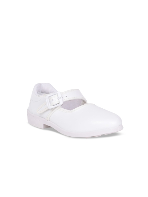 Bata Girls White Slip-On School Shoes