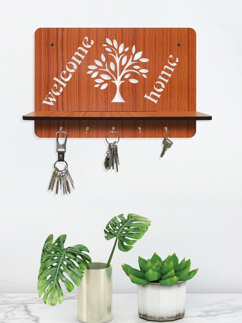 

RANDOM Brown Welcome Home Wall Shelf With 5 Key Holders