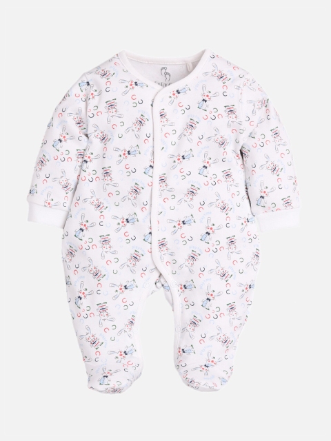 

BABY GO White Printed Regular Fit Romper