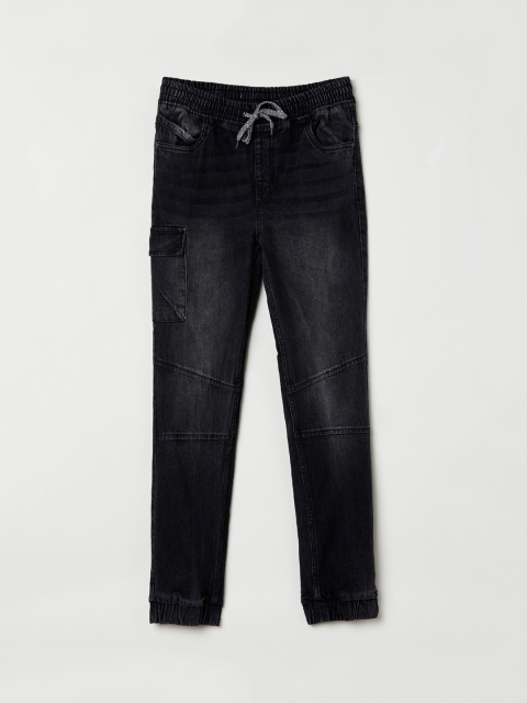 

max Boys Black Slim Fit Faded Joggers