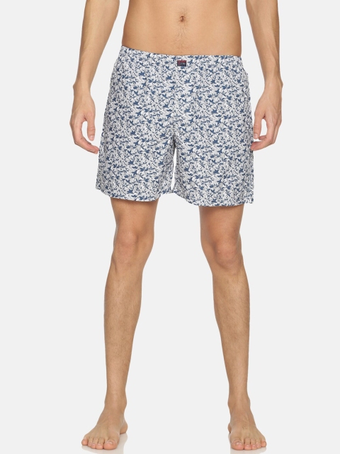 

IVOC Men White & Blue Printed Pure Cotton Boxers IOMBS02SC03L35-4317