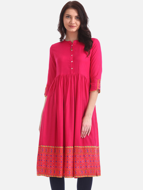 

Anahi Women Fuchsia Pink Solid Anarkali Kurta