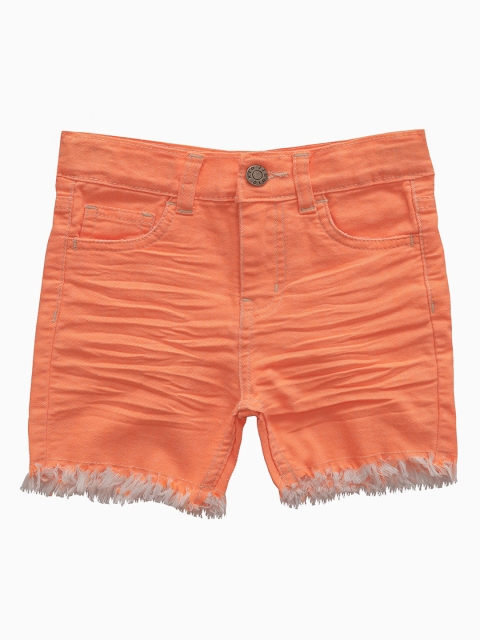 

Kid Studio Girls Orange Solid Slim Fit Regular Shorts