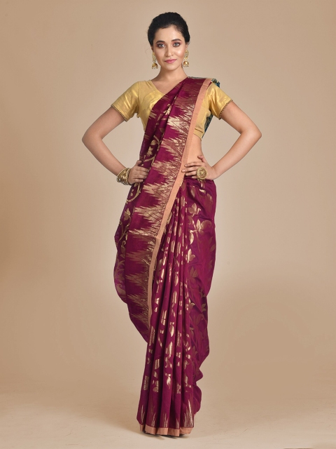 

Mitera Purple Woven Design Cotton Blend Saree
