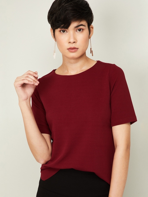 

CODE by Lifestyle Women Burgundy Solid Top