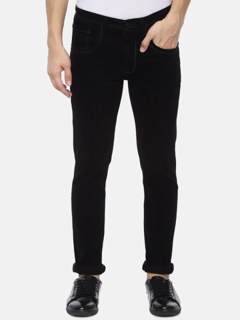 

V Dot Men Black Slim Fit Mid-Rise Clean Look Stretchable Jeans