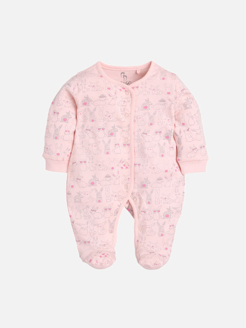 

Baby Go Infants Pink Printed Rompers