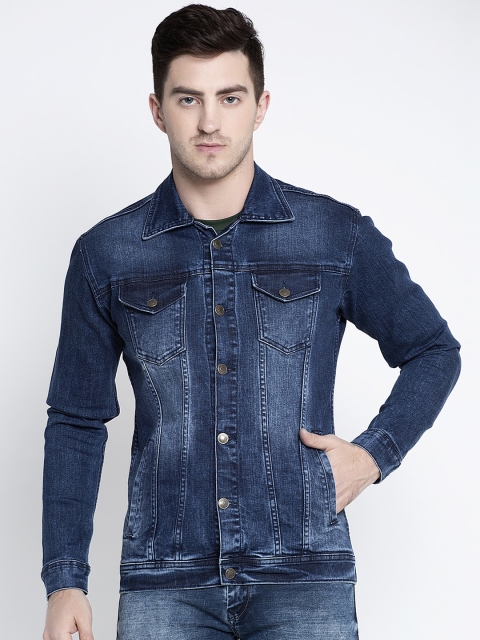 

Rodamo Men Blue Solid Denim Jacket