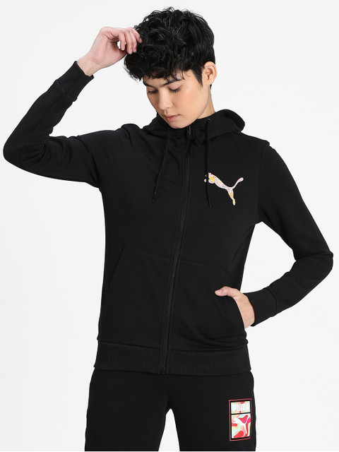 

Puma Women Black Solid Sweat Hooded Jacket 2