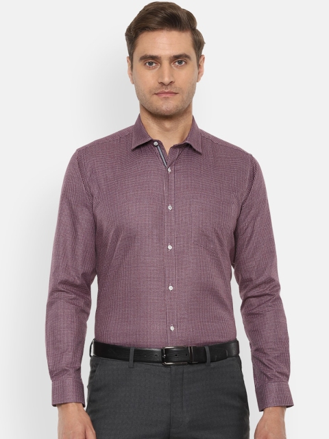 

Van Heusen Men Maroon Regular Fit Checked Formal Shirt